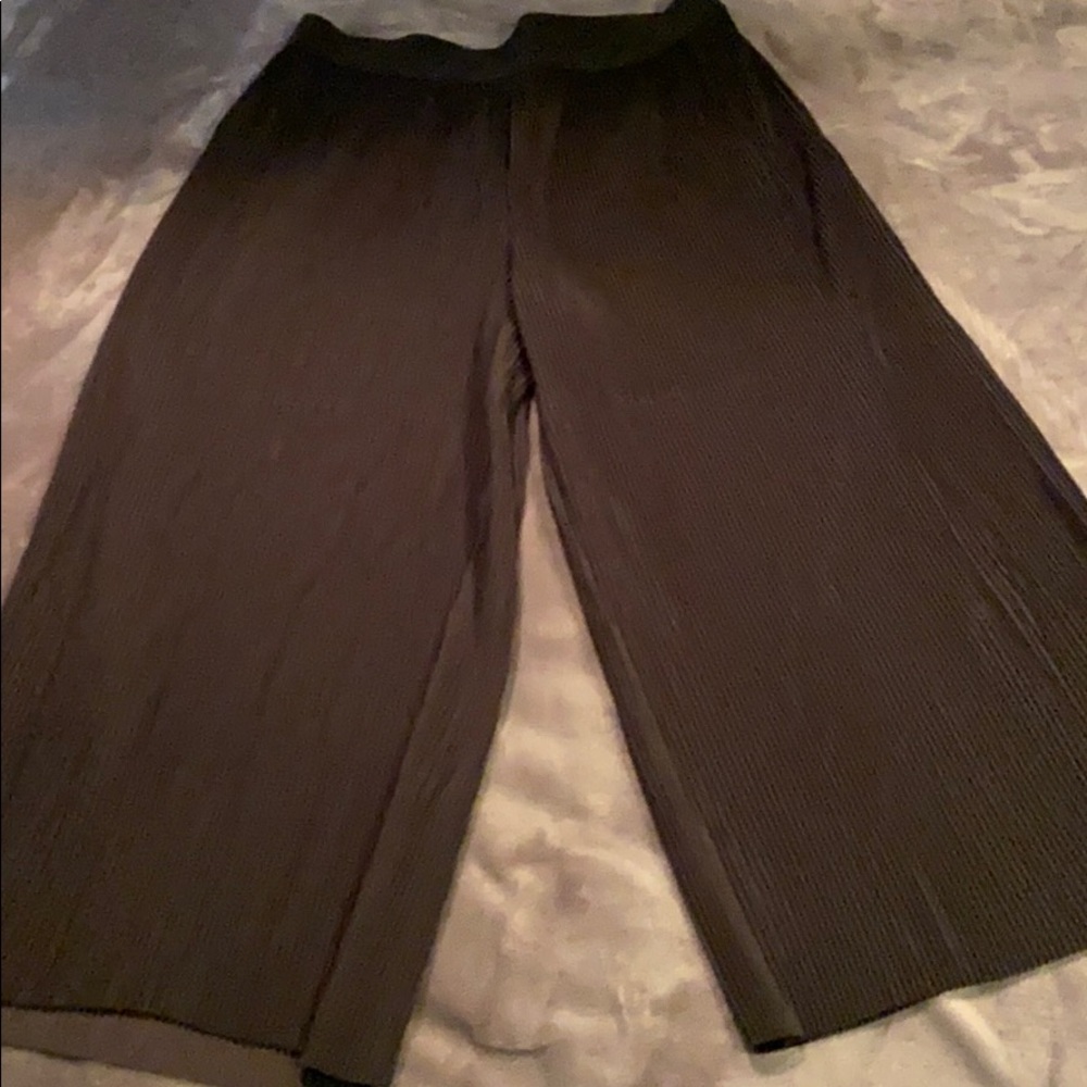 Loft Petite Wide Leg Ribbed Crop Size L